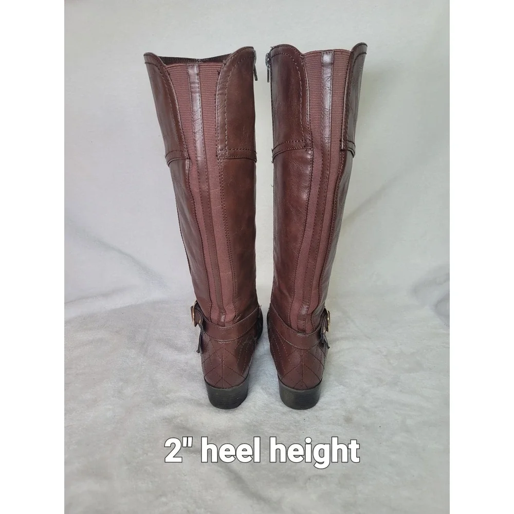 Unisa Tall Riding Boots Equestrian Vegan Leather Knee High Size 7.5 M English